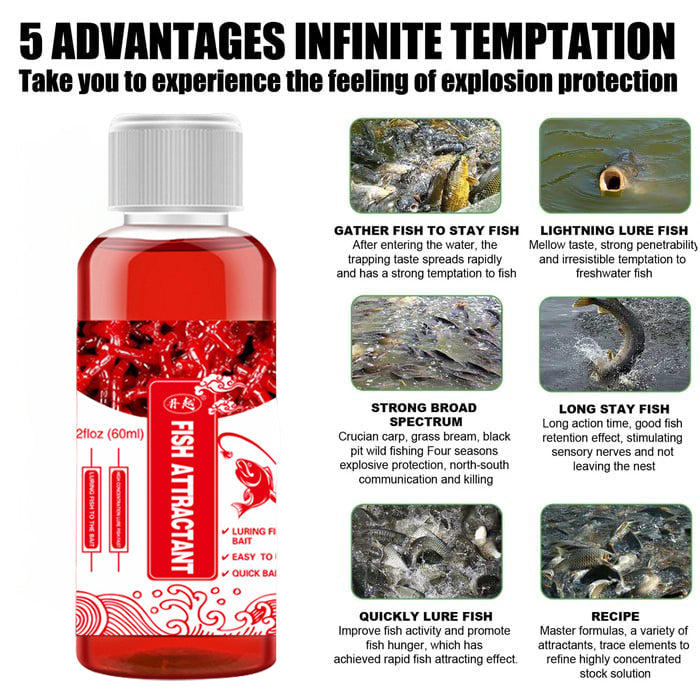 🔥2024 New High Concentration Blood Worm Scent Fish Attractant