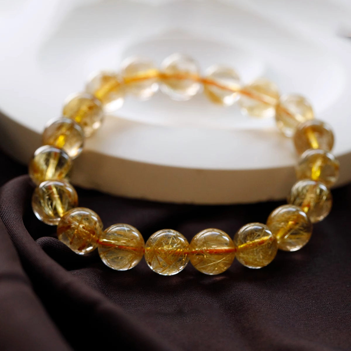 Golden Whispers: Brazilian Cat's Eye Crystal Elegance