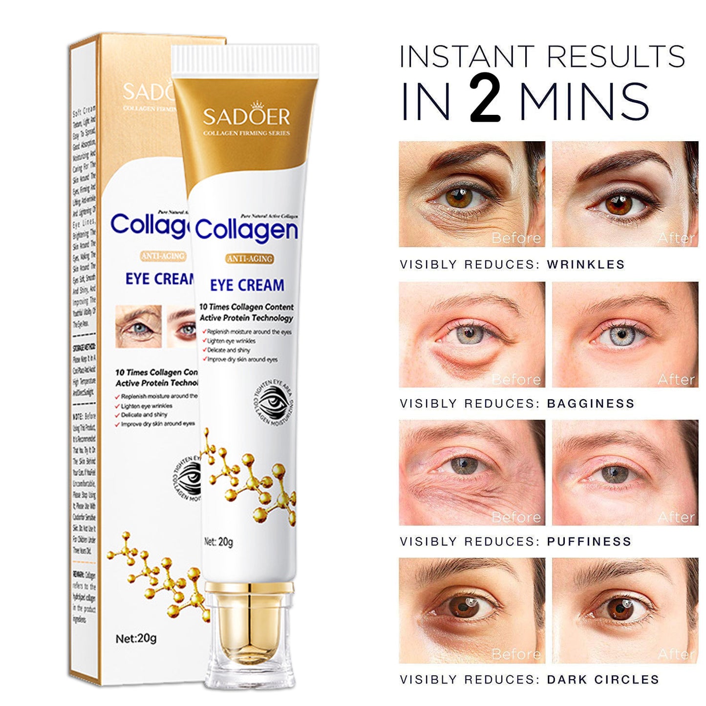 Crema de ojos de colágeno de Sadoer