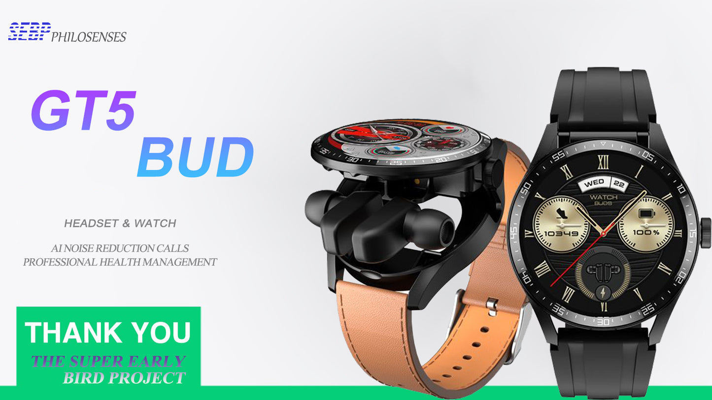 Sebp 2 en 1 casque et combo smartwatch