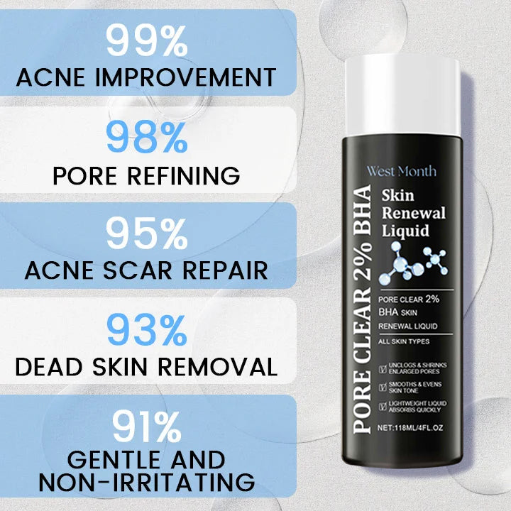 POre West Month ™ Clear 2% BHA Athnuachan Craiceann BHA Leacht