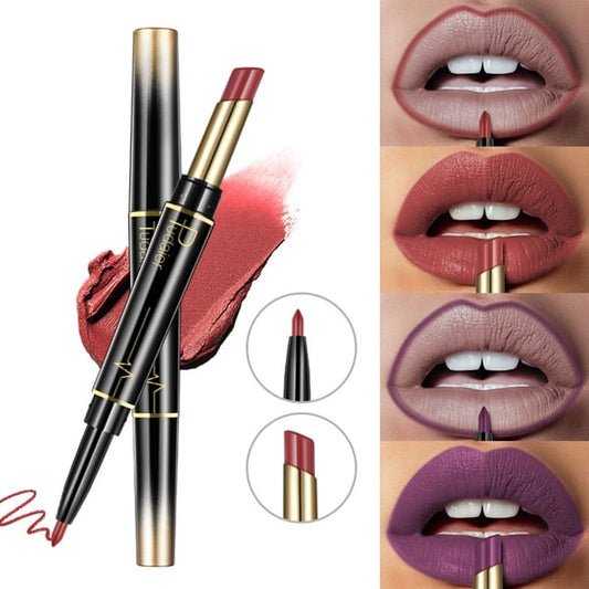 Double ended lipstick Automatic Lip Liner Matte Waterproof Non-fading Non-stick Lipstick