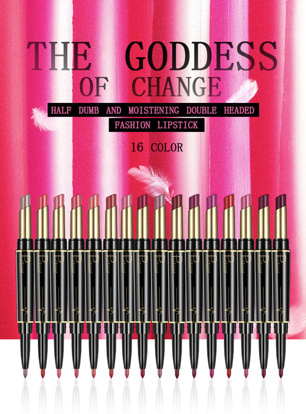 Double ended lipstick Automatic Lip Liner Matte Waterproof Non-fading Non-stick Lipstick