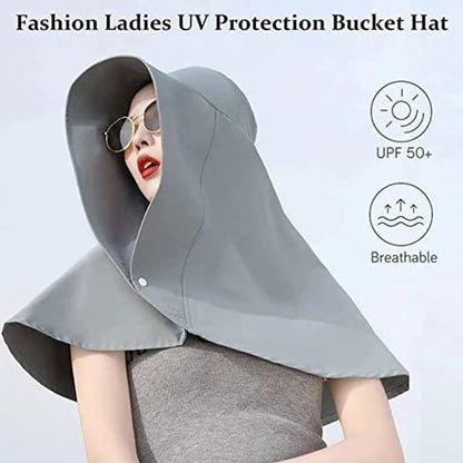 Fulltäcke Ice Silk Extended Brim Shawl Sun Hat