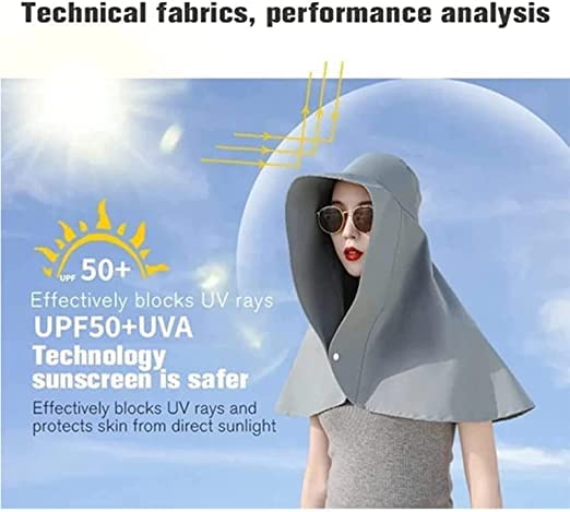 Full Cover Ice Silk Extended Brim Shawl Sun Hat