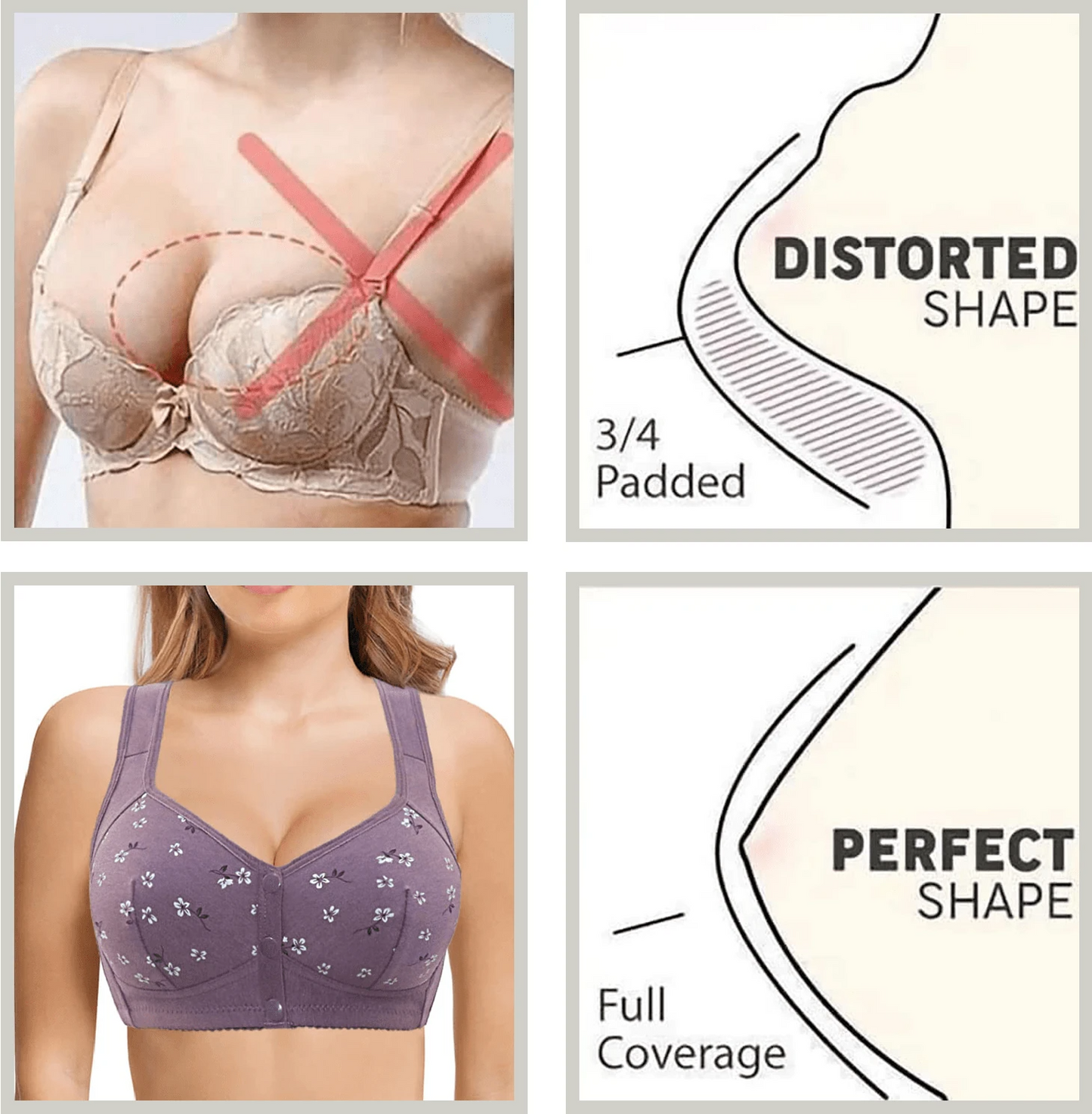 Daisy Bra - LAST DAY SALE 80% OFF - Comfortable & Convenient Front Button Bra