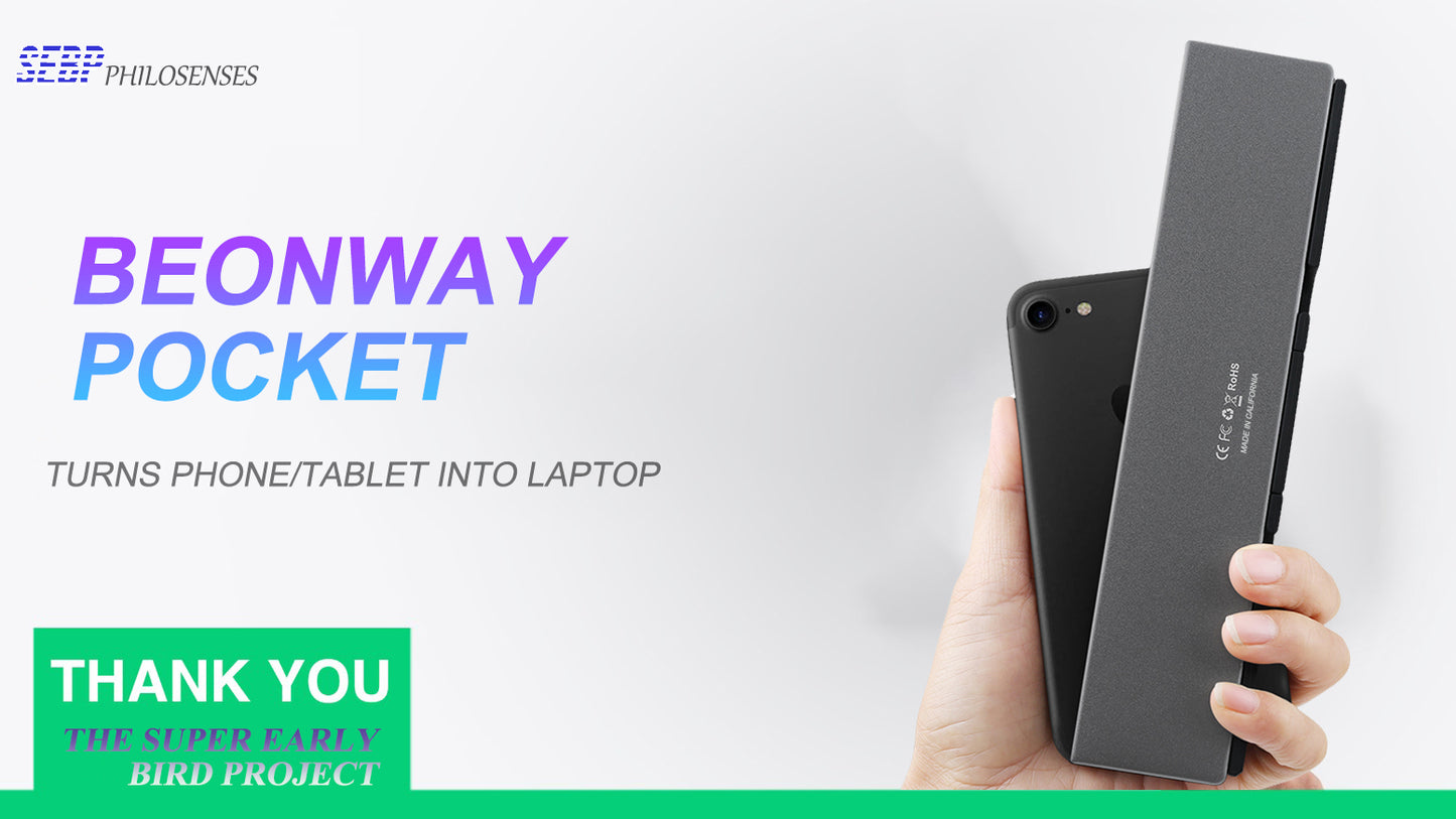 Beonway ™ Pocket Wireless Bluetooth -tangentbord