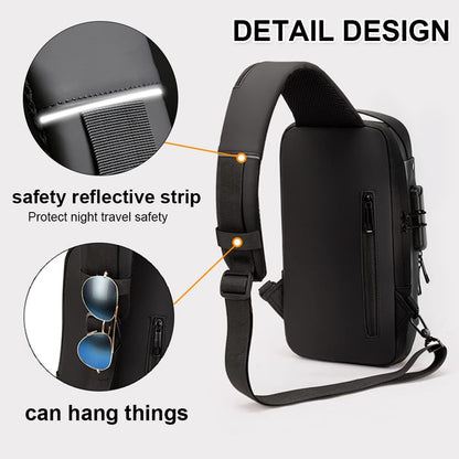 Men's Zipper Sling Bag