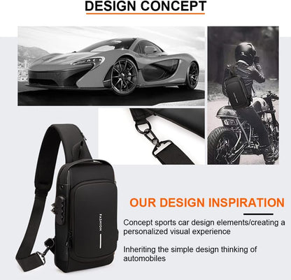 Men's Zipper Sling Bag