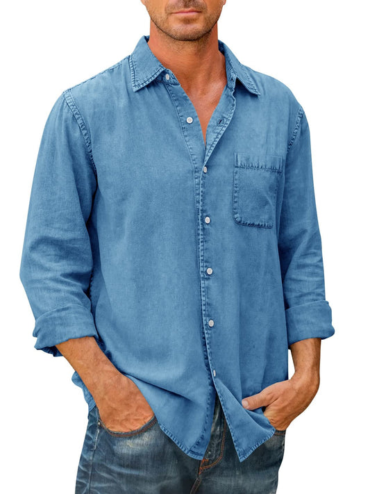 🔥Chemise boutonnée à manches longues pour hommes