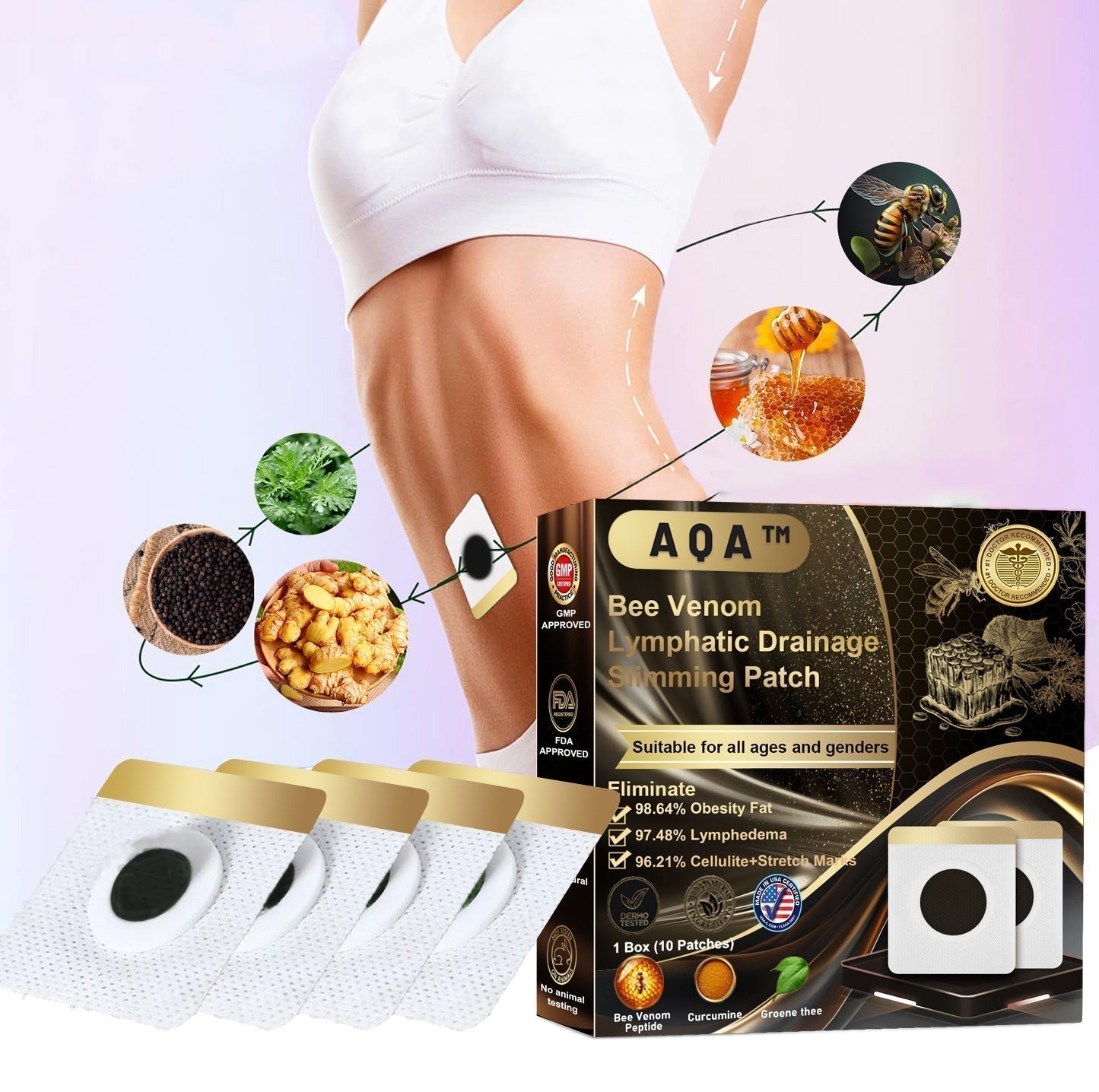 🔥80% OFF🔥 Bee Venom Lymphatic Drainage Slimming Patch (Suitable for users of all ages)🥇Official Brand Store🥇