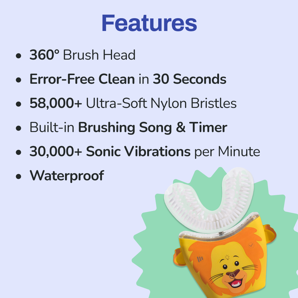 Toothbrush Sonic Pro Kids Bundle - the world’s best u-shaped nylon toothbrush, designed to make brushing FUN for kids of all ages