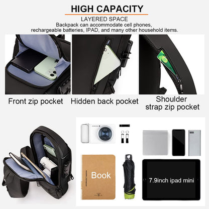 USB charging sport sling  Anti-theft shoulder bag-Buy 2 Free Shipping