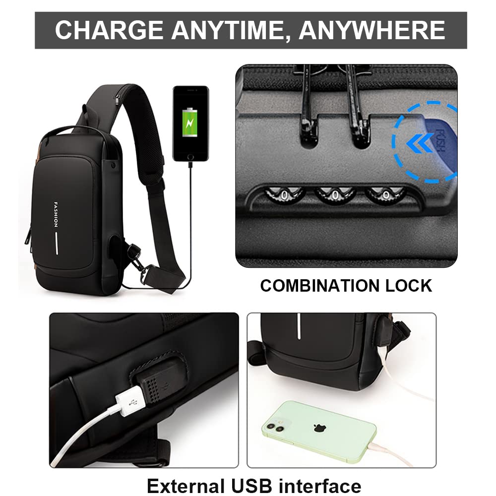 USB charging sport sling  Anti-theft shoulder bag-Buy 2 Free Shipping