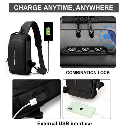 USB charging sport sling  Anti-theft shoulder bag-Buy 2 Free Shipping