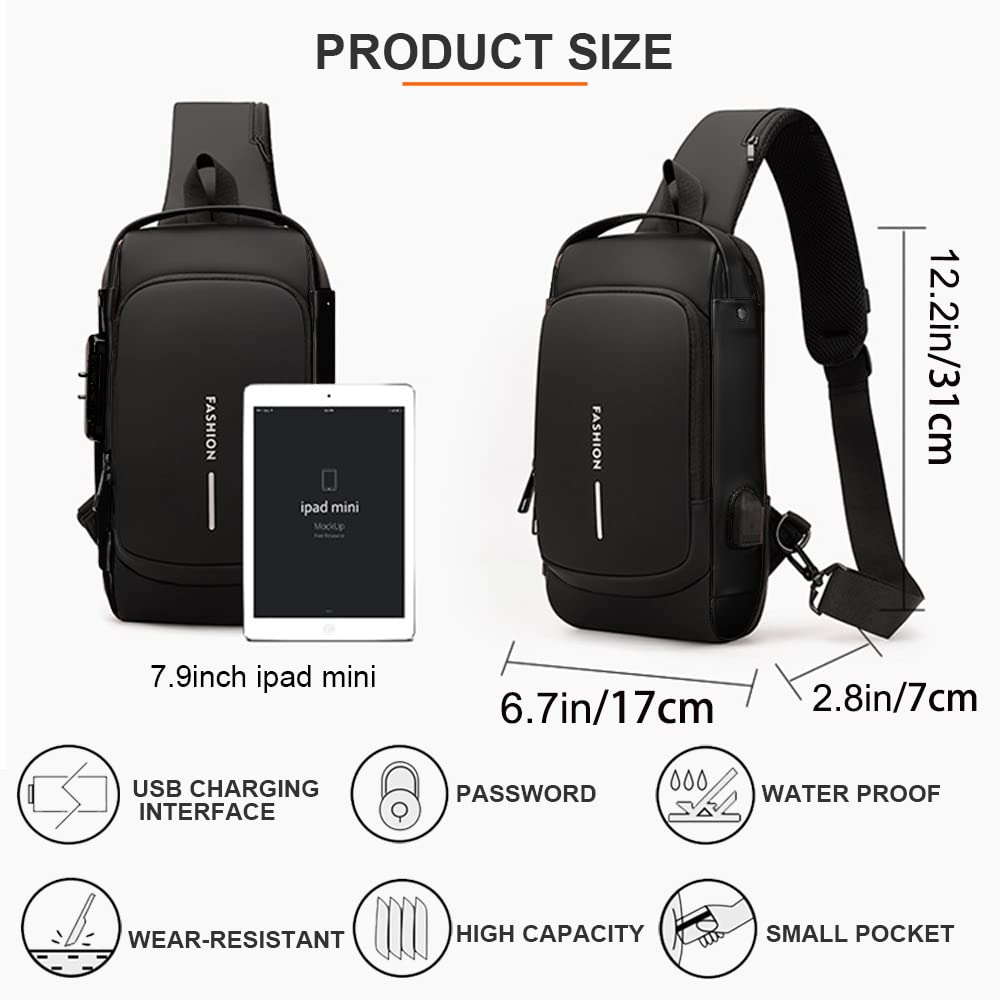 USB charging sport sling  Anti-theft shoulder bag-Buy 2 Free Shipping