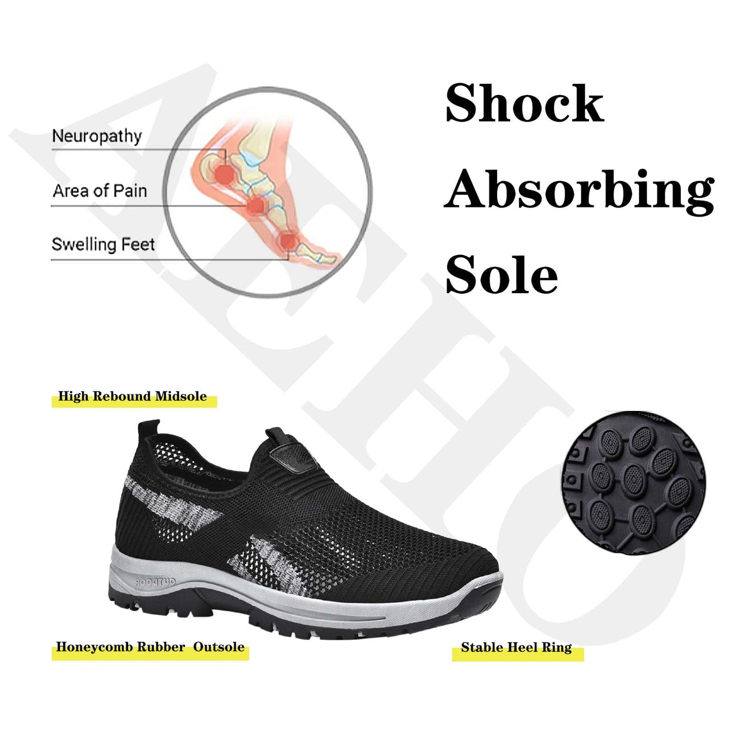 Men's Walking Shoes Breathable Non-slip Men's Sports Shoes Slip-on Shoes