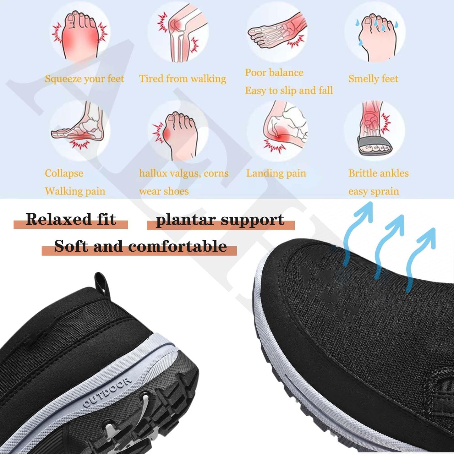 Men's Walking Shoes Breathable Non-slip Men's Sports Shoes Slip-on Shoes