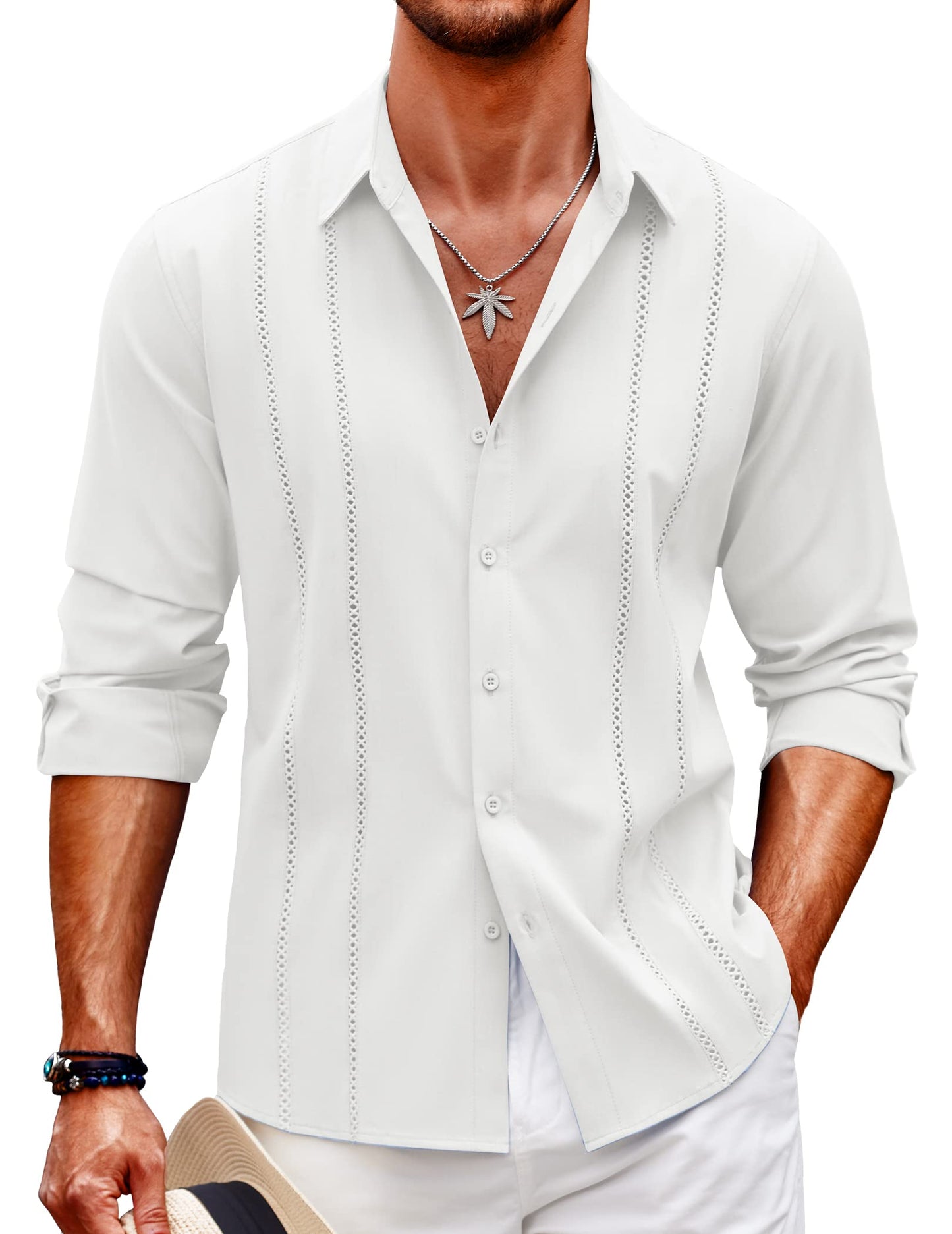 🔥Mens Long Sleeve Button Down Shirt