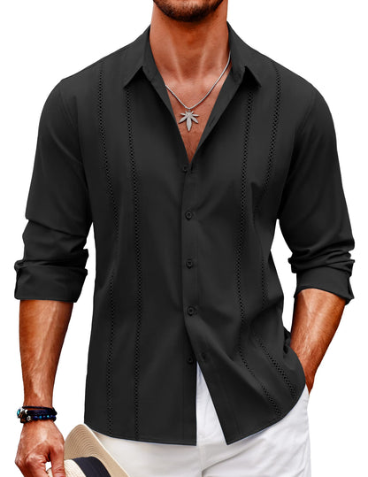 🔥Chemise boutonnée à manches longues pour hommes