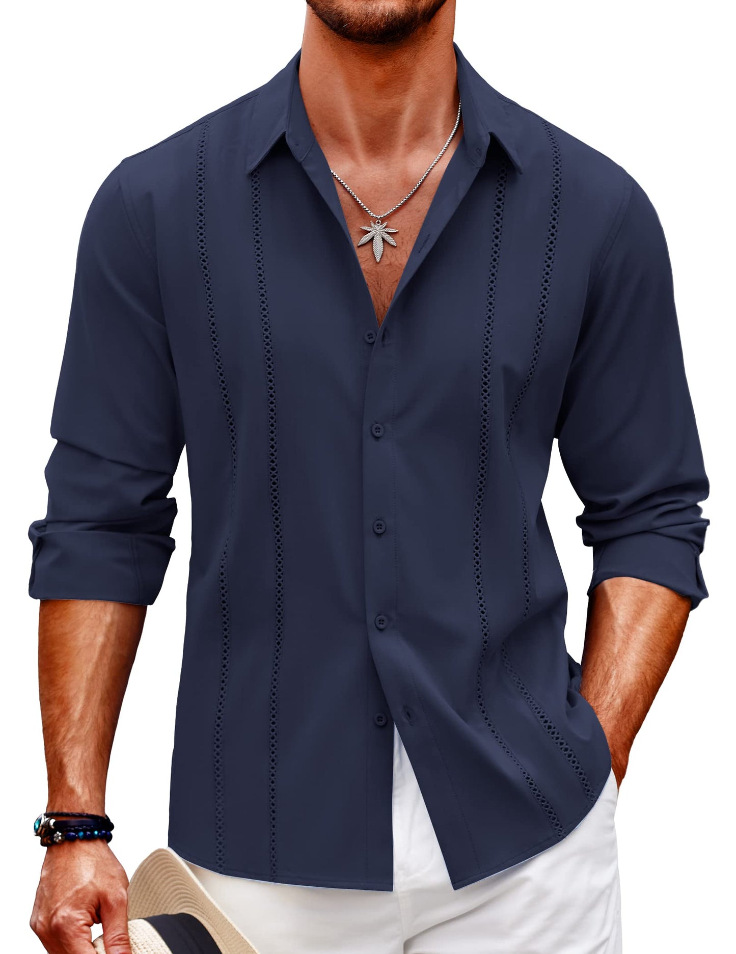 🔥Mens Long Sleeve Button Down Shirt