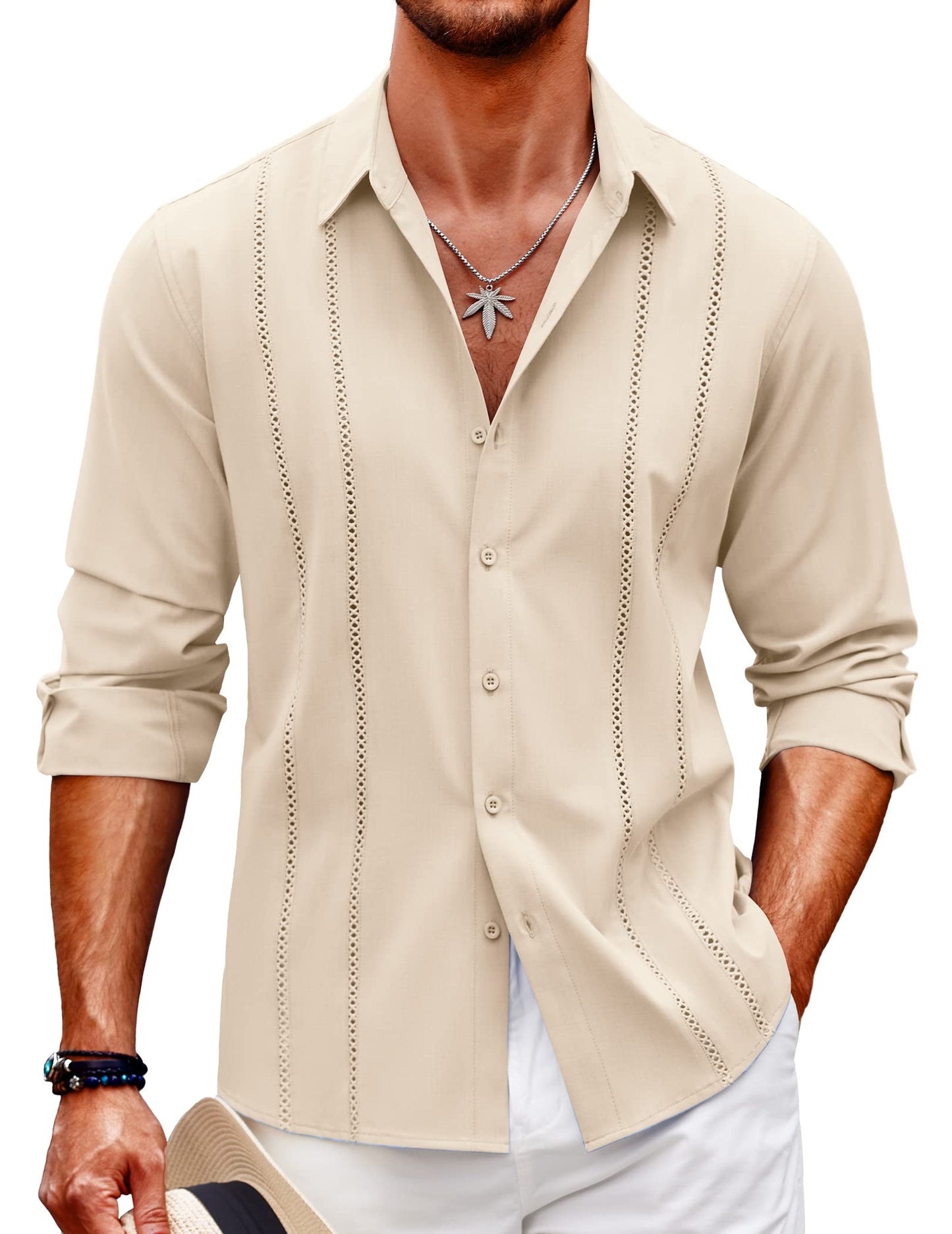 🔥Mens Long Sleeve Button Down Shirt