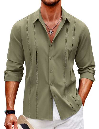 🔥Chemise boutonnée à manches longues pour hommes