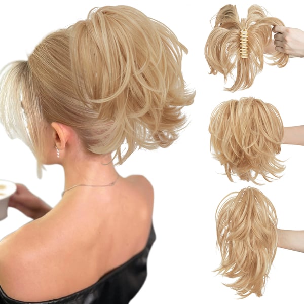 Synthetic Claw Clip In Ponytail Hair Extensions Diy Hairpiece Hair Bun