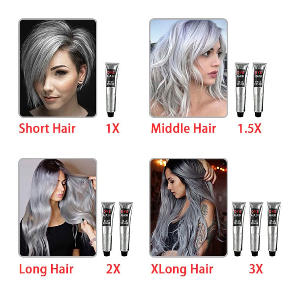 Silver Gray Natural Hair Dye Cream