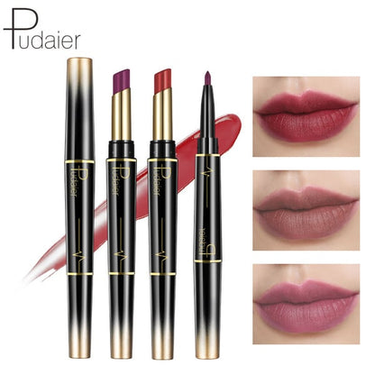 Double ended lipstick Automatic Lip Liner Matte Waterproof Non-fading Non-stick Lipstick