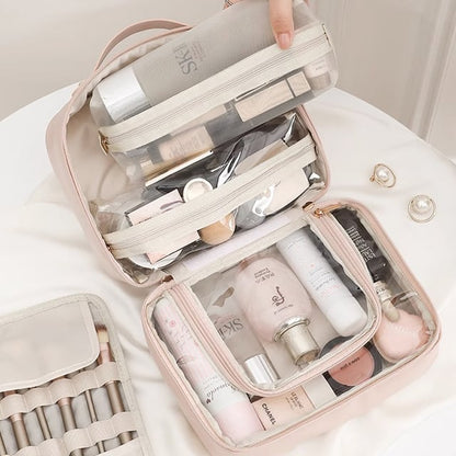 Multi-Compartment Toiletry Cosmetics Bag