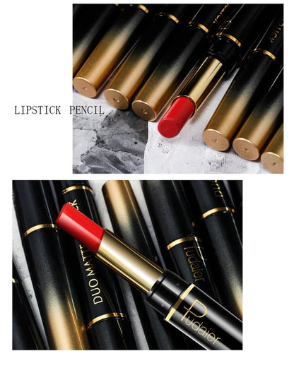 Double ended lipstick Automatic Lip Liner Matte Waterproof Non-fading Non-stick Lipstick