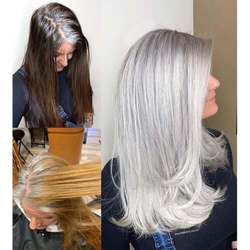 Silver Gray Natural Hair Dye Cream