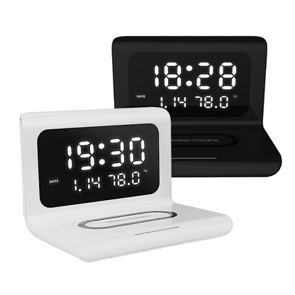 3 in 1 Digital Alarm Clock with Super Wireless Charging