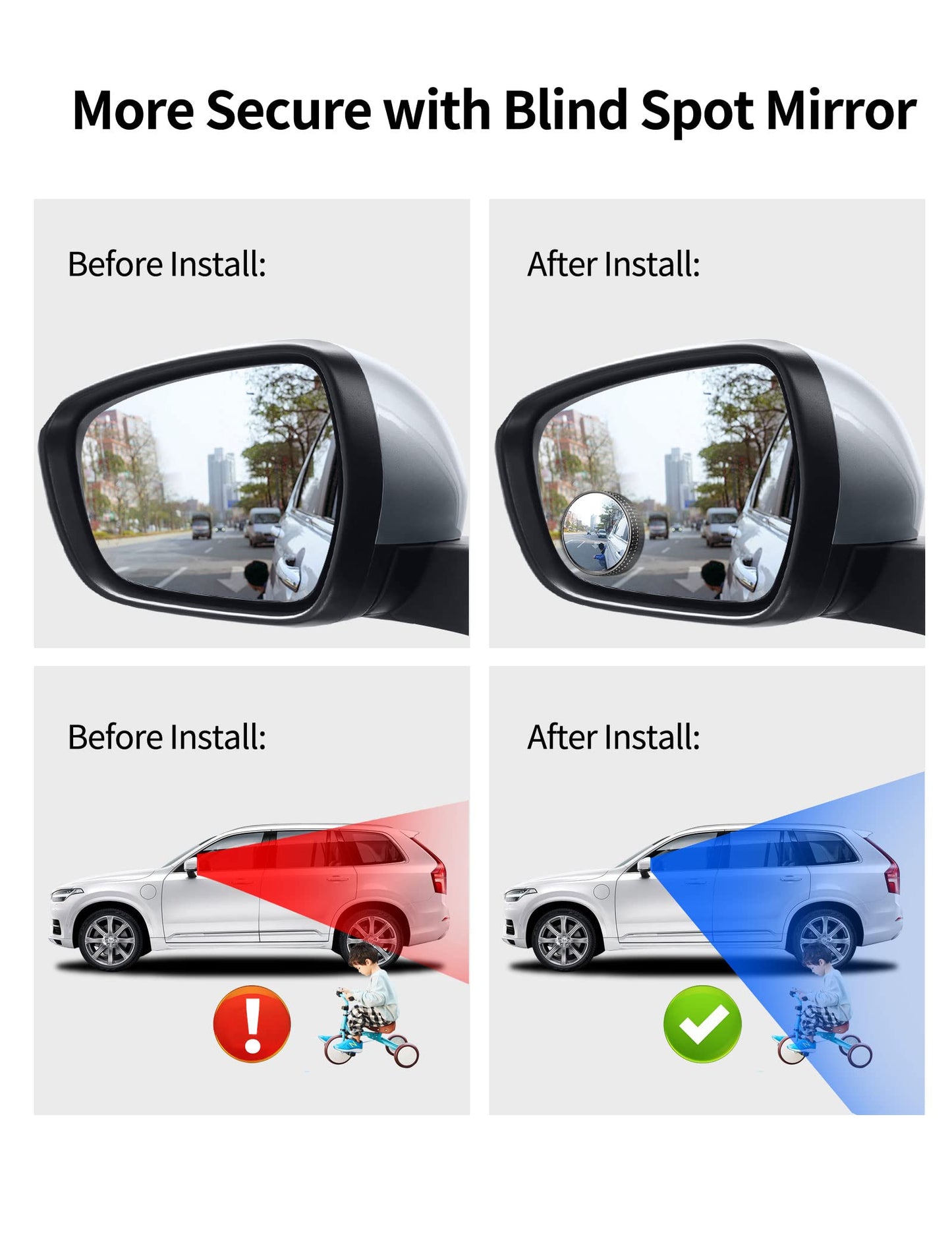 Blind Spot Car Mirror for Novice Driver