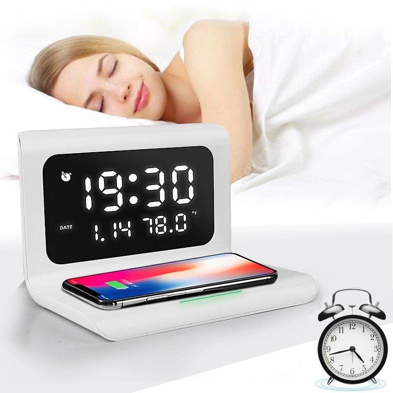 3 in 1 Digital Alarm Clock with Super Wireless Charging